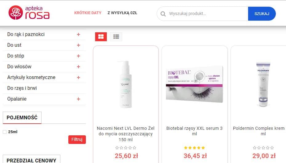 Sklep internetowy Aptekarosa
